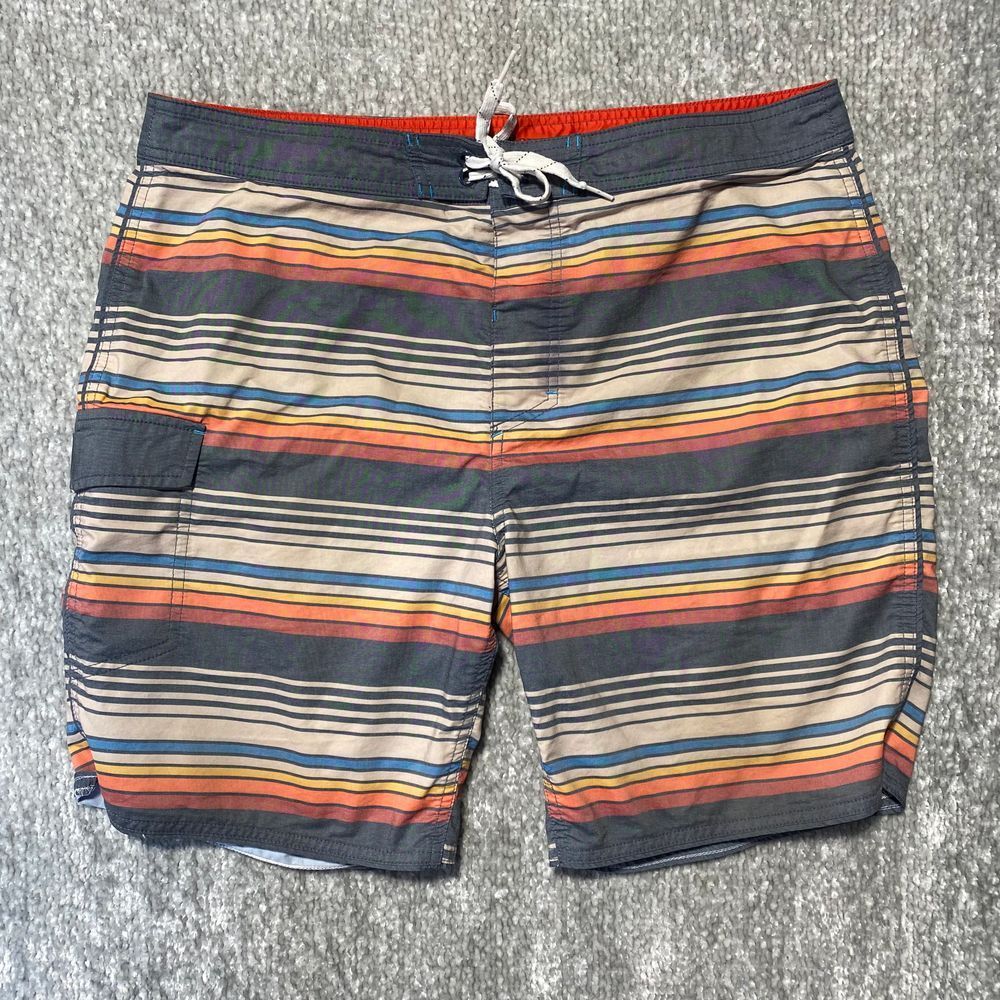 Goodfellow & Co Striped Swim Trunks Board Shorts Beach Summer Vacation Wear 36‎